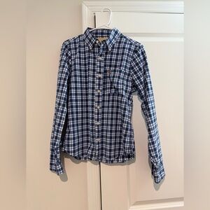 Hollister Navy and White Plaid Men’s Shirt
